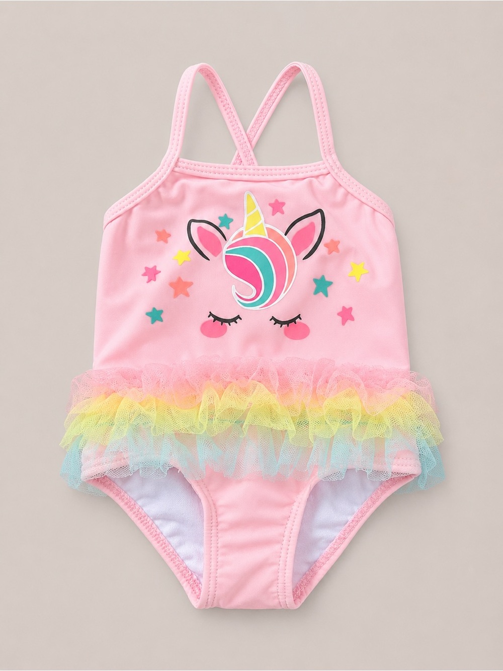 Wonder Nation - Bathing Suit W/ Unicorn and Rainbow Tutu - 0-3M